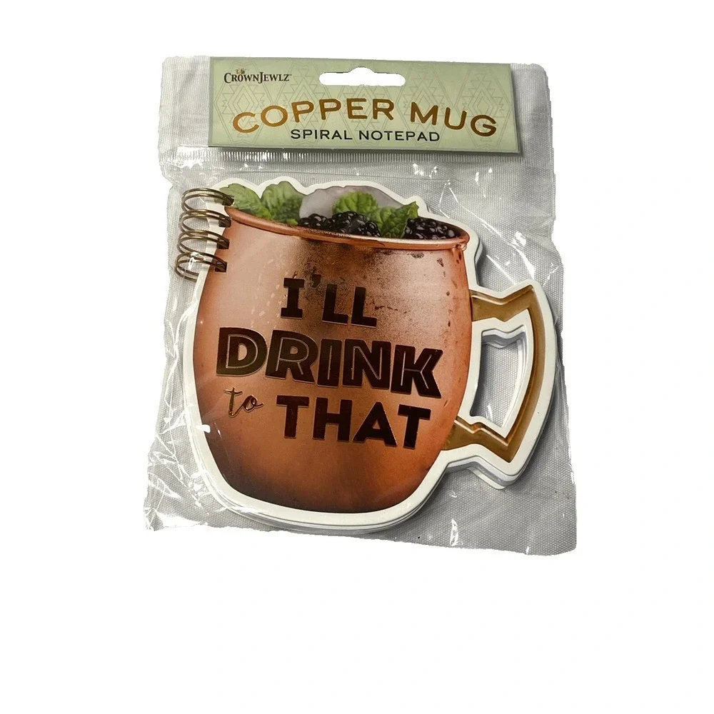crown jewlz COPPER MUG SPIRAL NOTEPAD ill drink to‎ that
